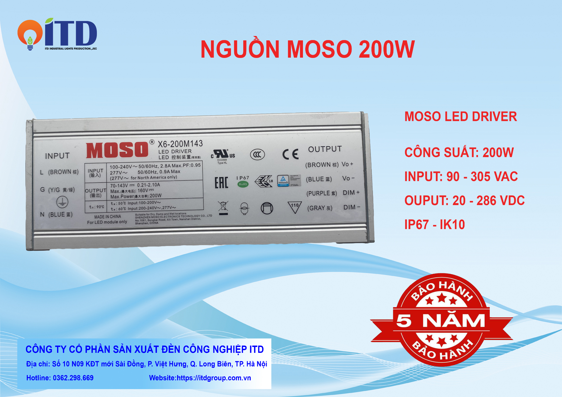 Nguồn MOSO X6-200M143